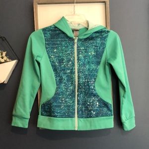 Champion green and teal zip up hoodie